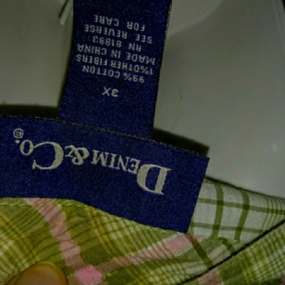 Denim & Co Top Size 3X High Low Shark bite Hem New - Picture 11 of 12